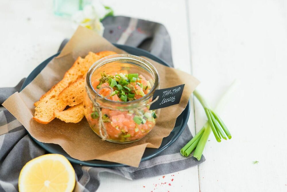 Salmon and avocado tartare