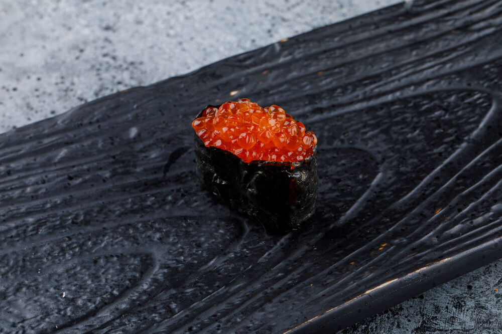 Red caviar sushi