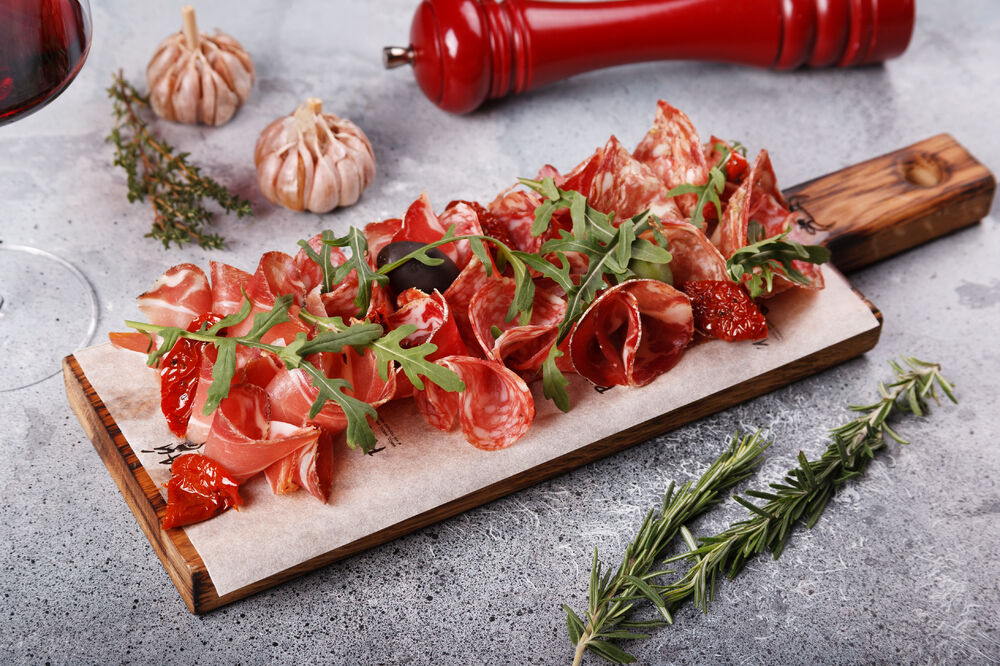 Assorted dry-cured sausages