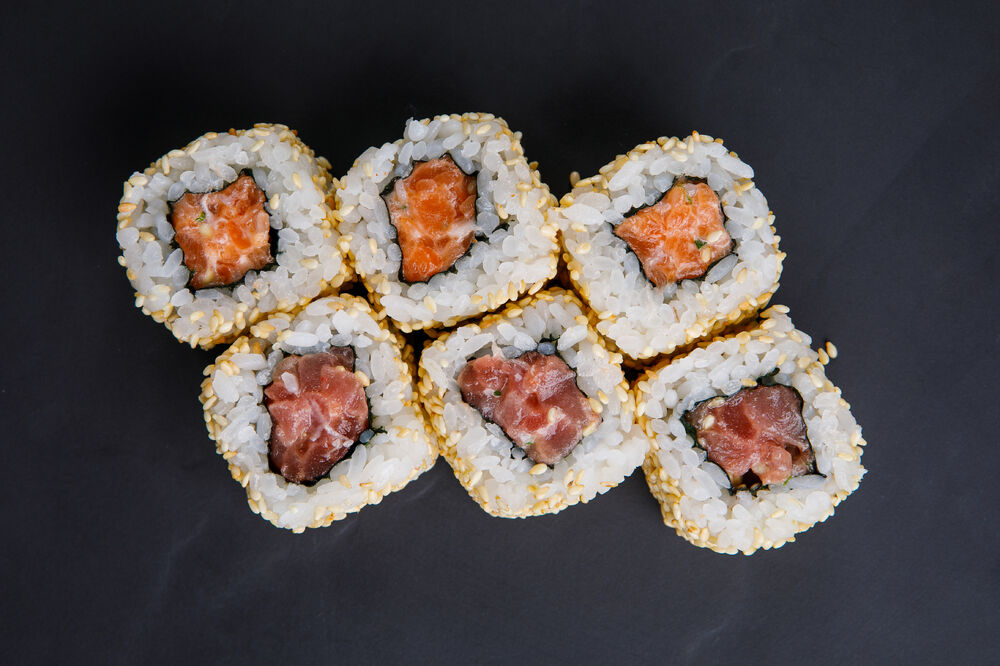 Spicy salmon roll  on promotion