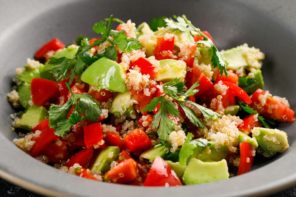 Salad with quinoa and vegetables on promotion