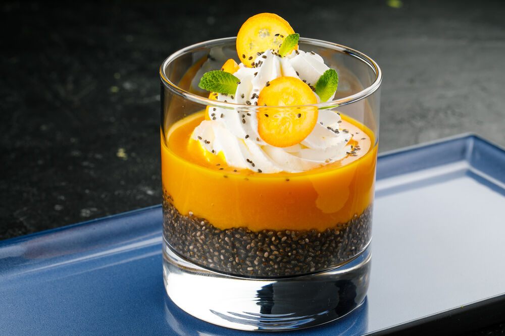 Mango pudding with chia seeds  on promotion