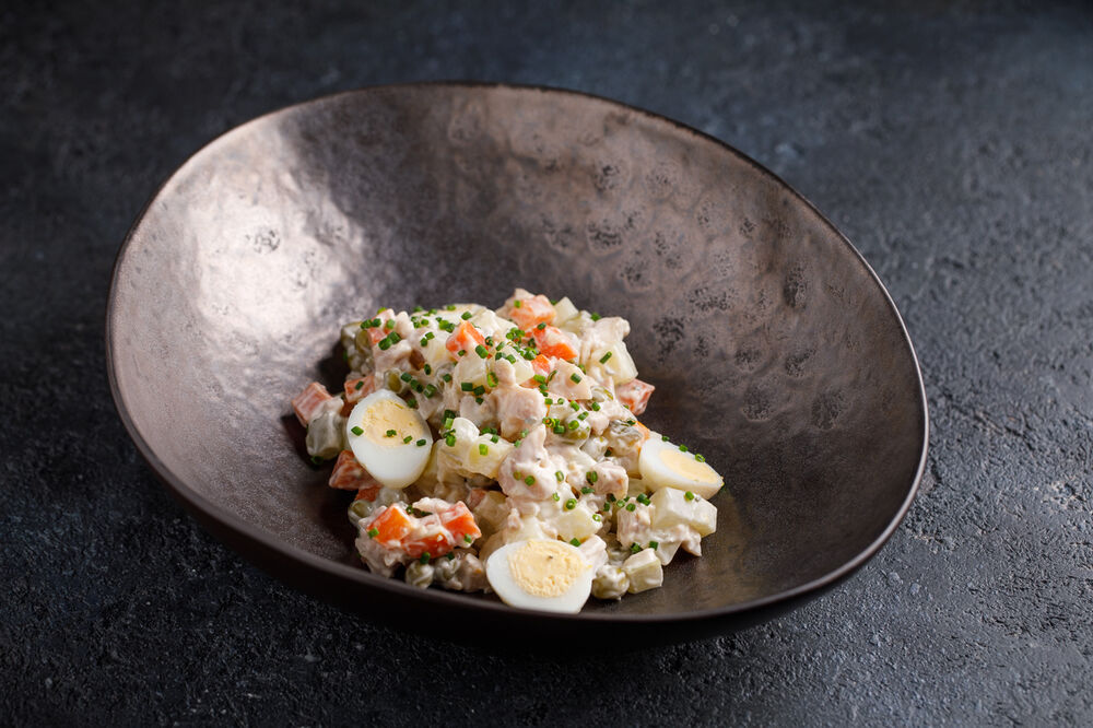 Russian salad with chicken