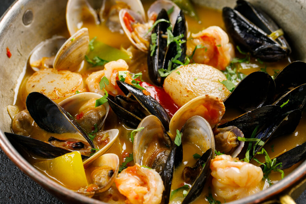 Seafood stew on promotion